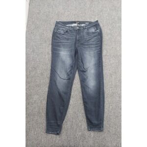 Judy Blue Jeans Womens 16 W Blue Skinny Fit Dark Wash Stretch Whiskered